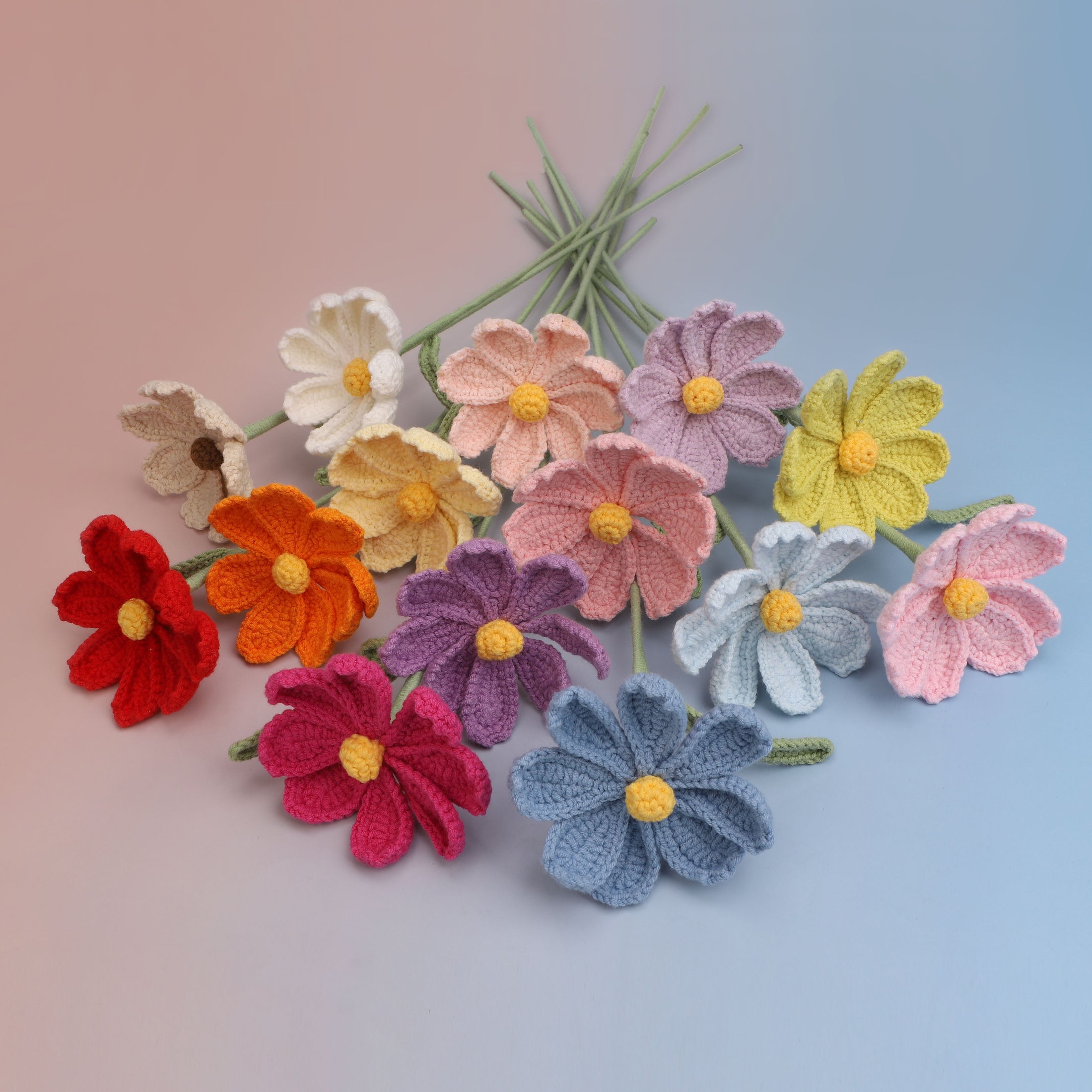 Handmade crochet gesang flower stem