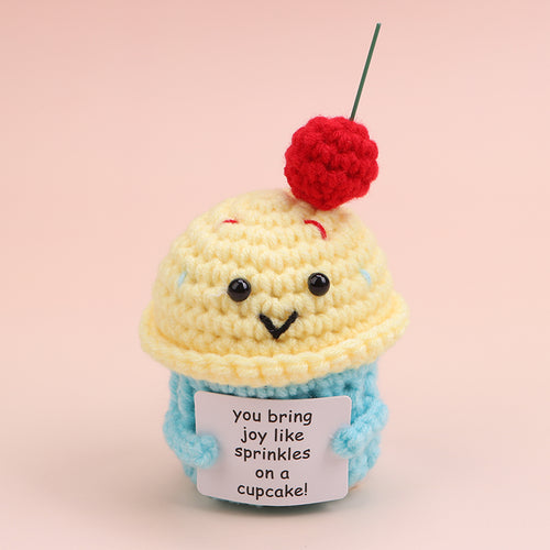 Handmade crochet cake charm