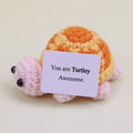 Handmade crochet tortoise with yellow shell
