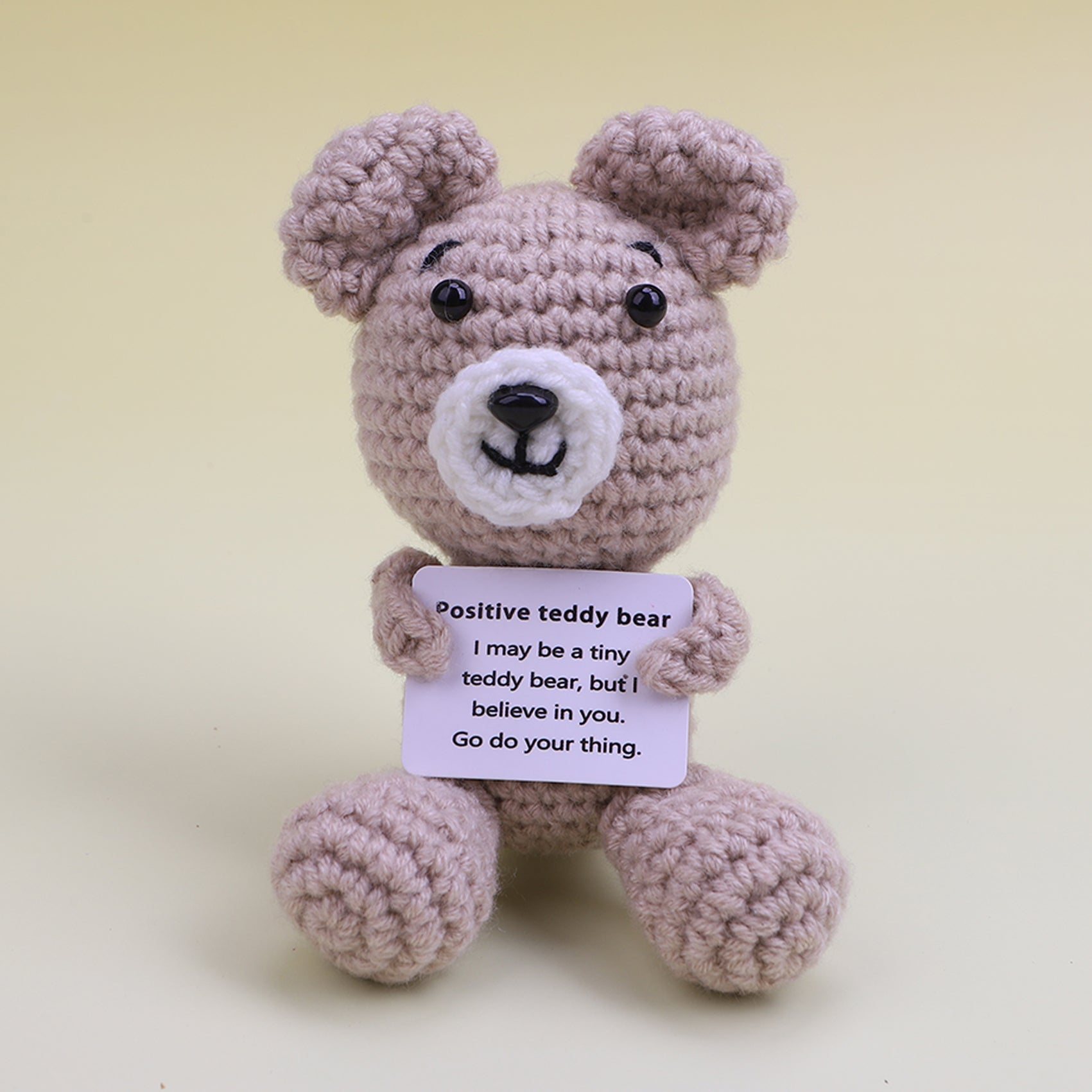 Handmade crochet beige bear plush character