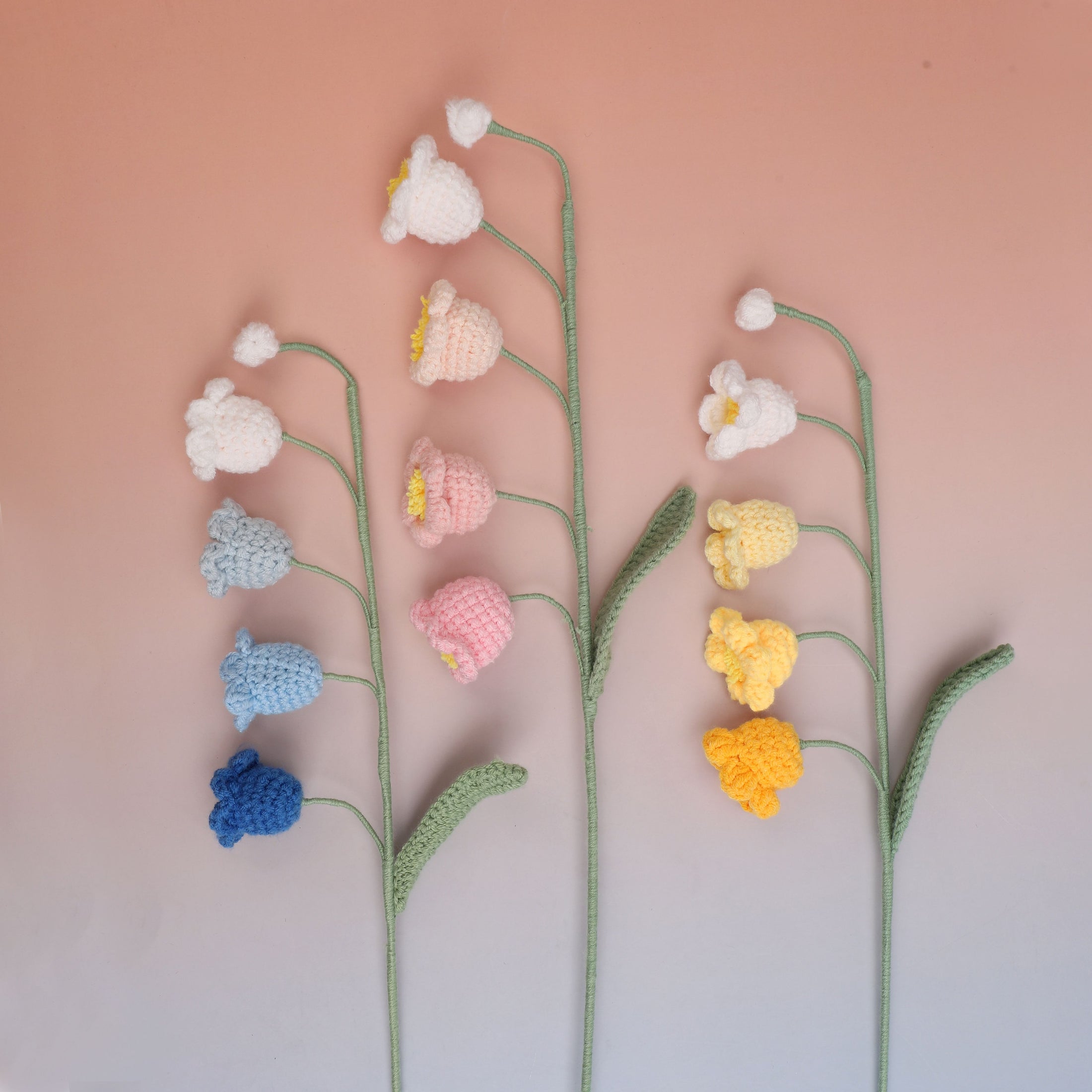 Handmade crochet lily of the valley stem