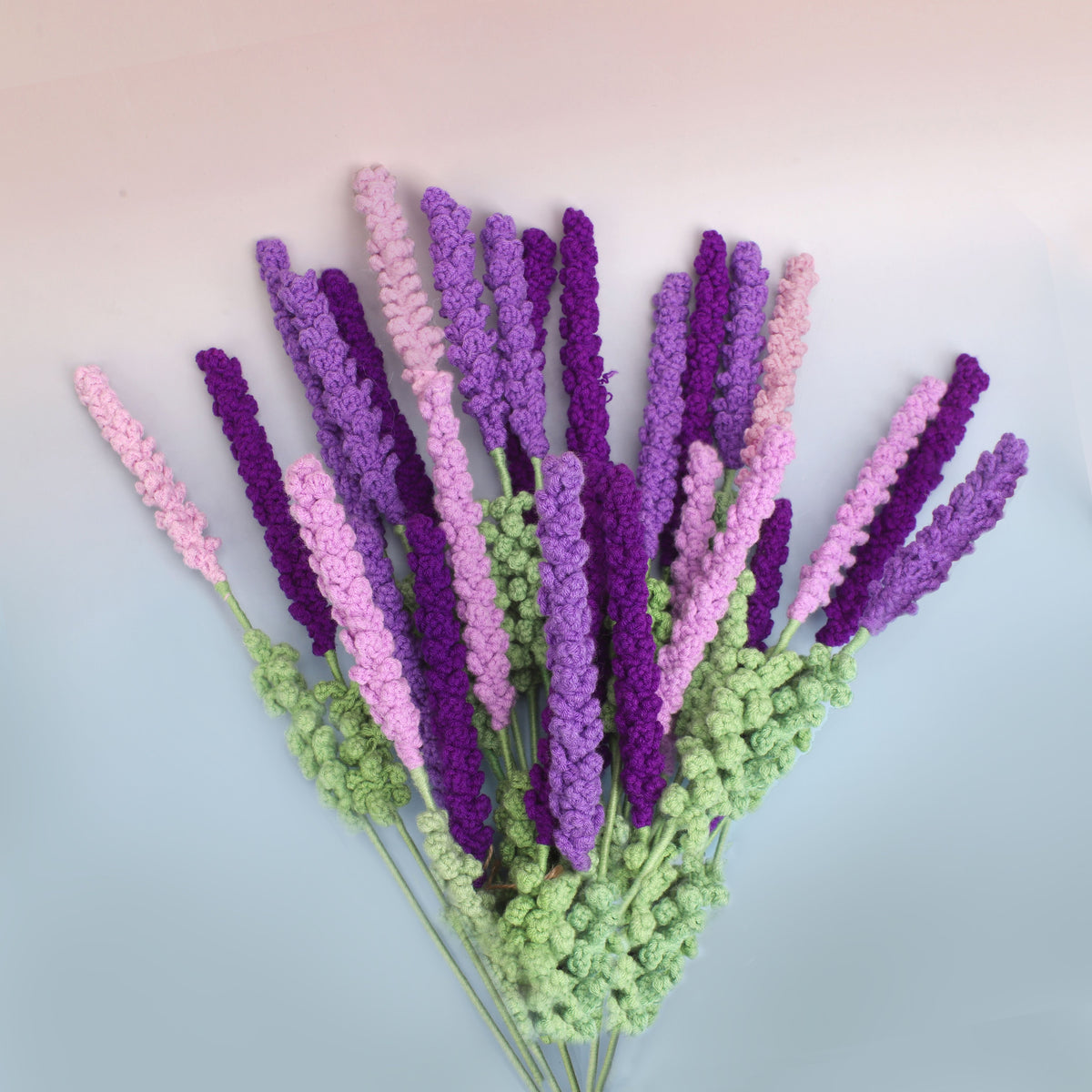 Handmade crochet lavender stems