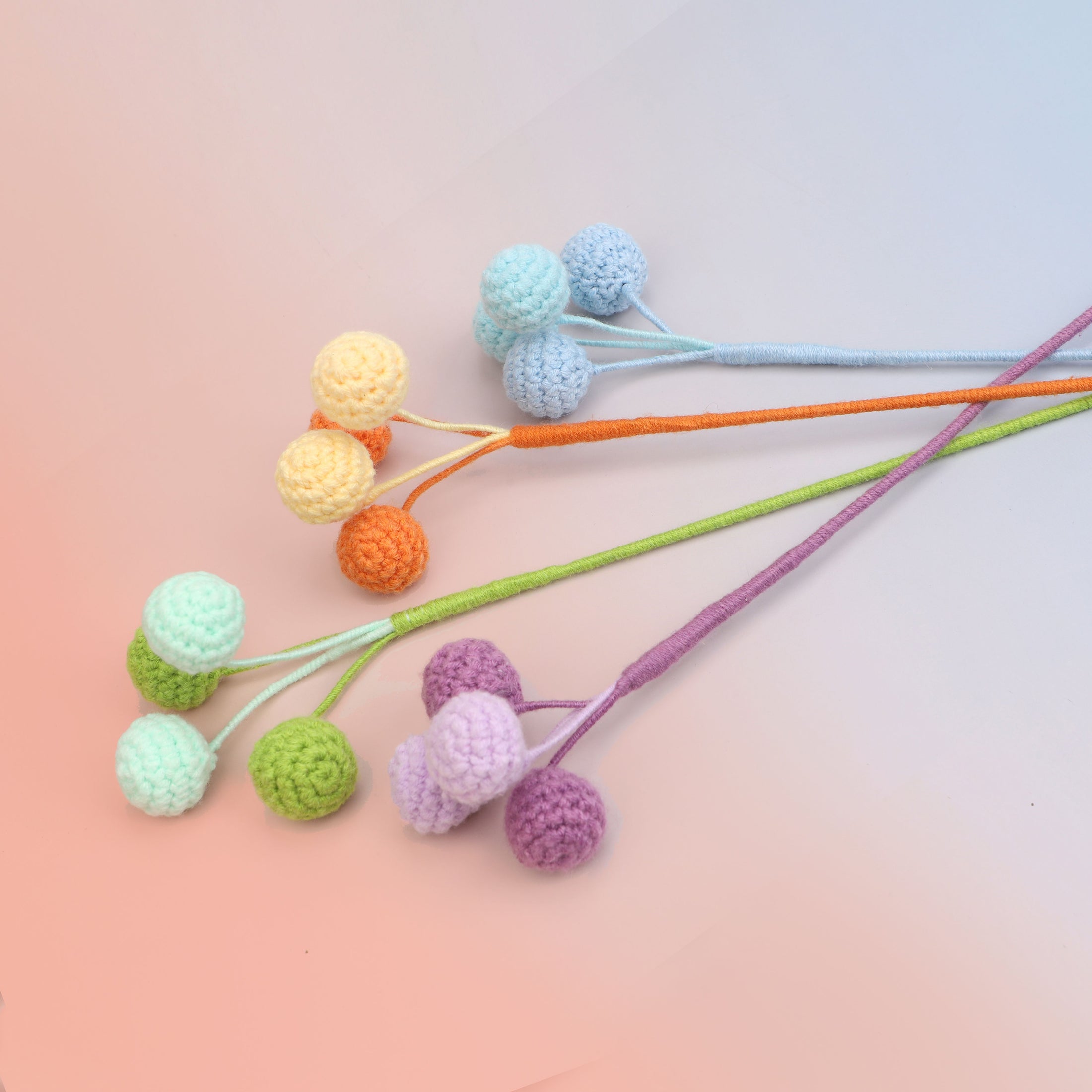 Handmade crochet berry stems for bouquets