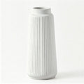 Colette carafe fluted ceramic vase in white, matte finish