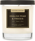 CULTURE & NATURE 7oz natural soy wax candle, English Pear & Freesia scent
