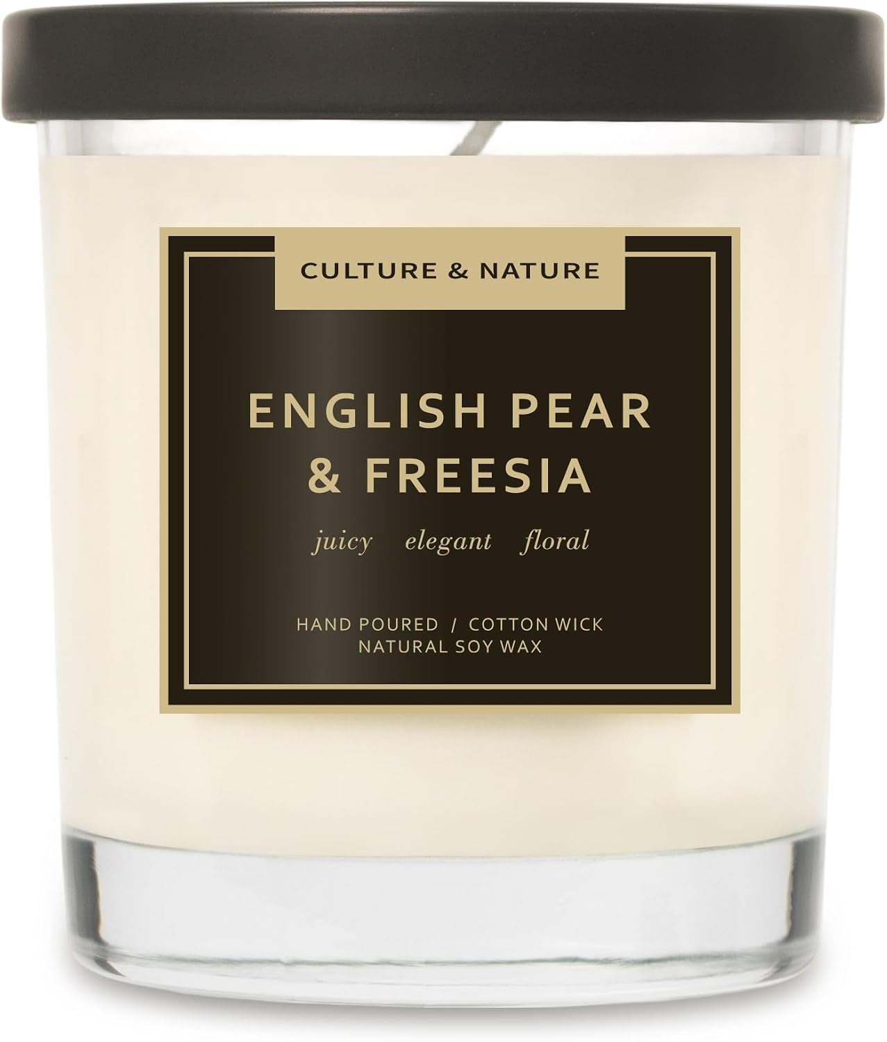 CULTURE & NATURE 7oz natural soy wax candle, English Pear & Freesia scent