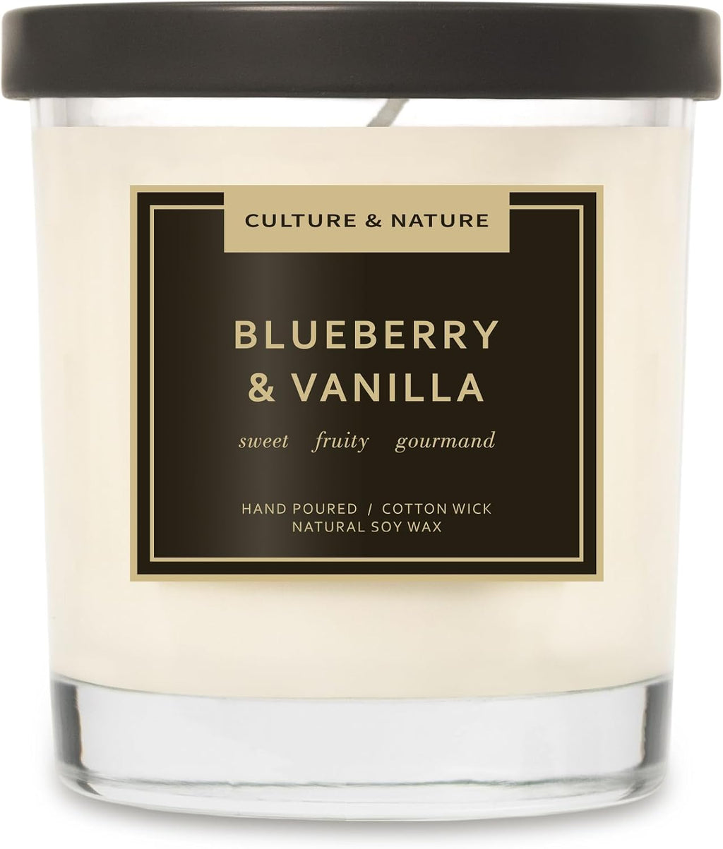 CULTURE & NATURE 7oz natural soy wax candle, Blueberry & Vanilla scent