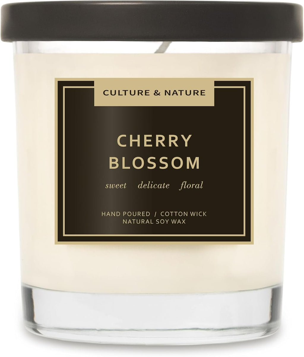 CULTURE & NATURE 7oz natural soy wax candle, Cherry Blossom scent