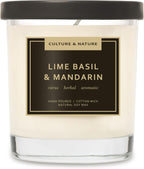 CULTURE & NATURE 7oz natural soy wax candle, Lime Basil & Mandarin scent