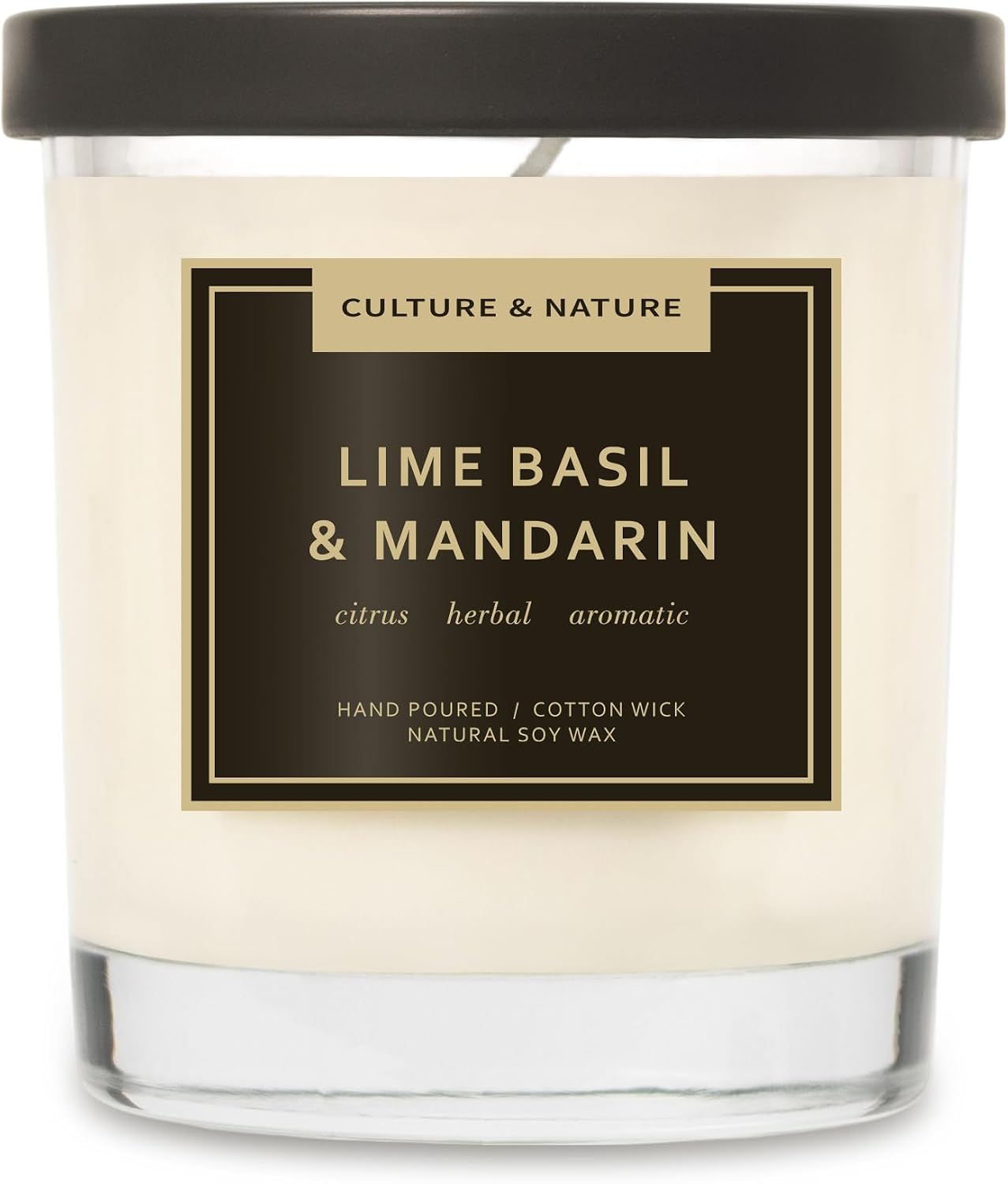 CULTURE & NATURE 7oz natural soy wax candle, Lime Basil & Mandarin scent