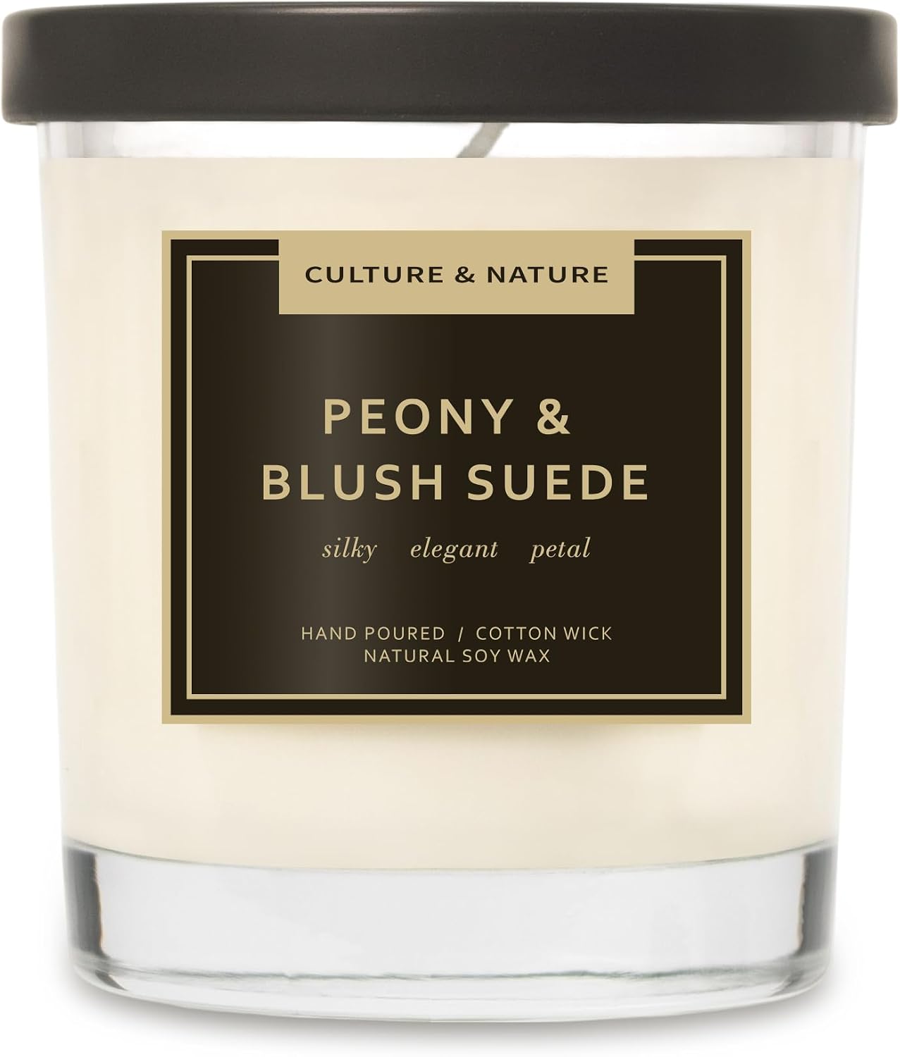 CULTURE & NATURE 7oz natural soy wax candle, Peony Blush & Suede scent