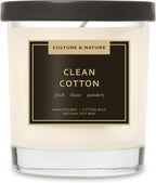 CULTURE & NATURE 7oz natural soy wax candle, Clean Cotton scent