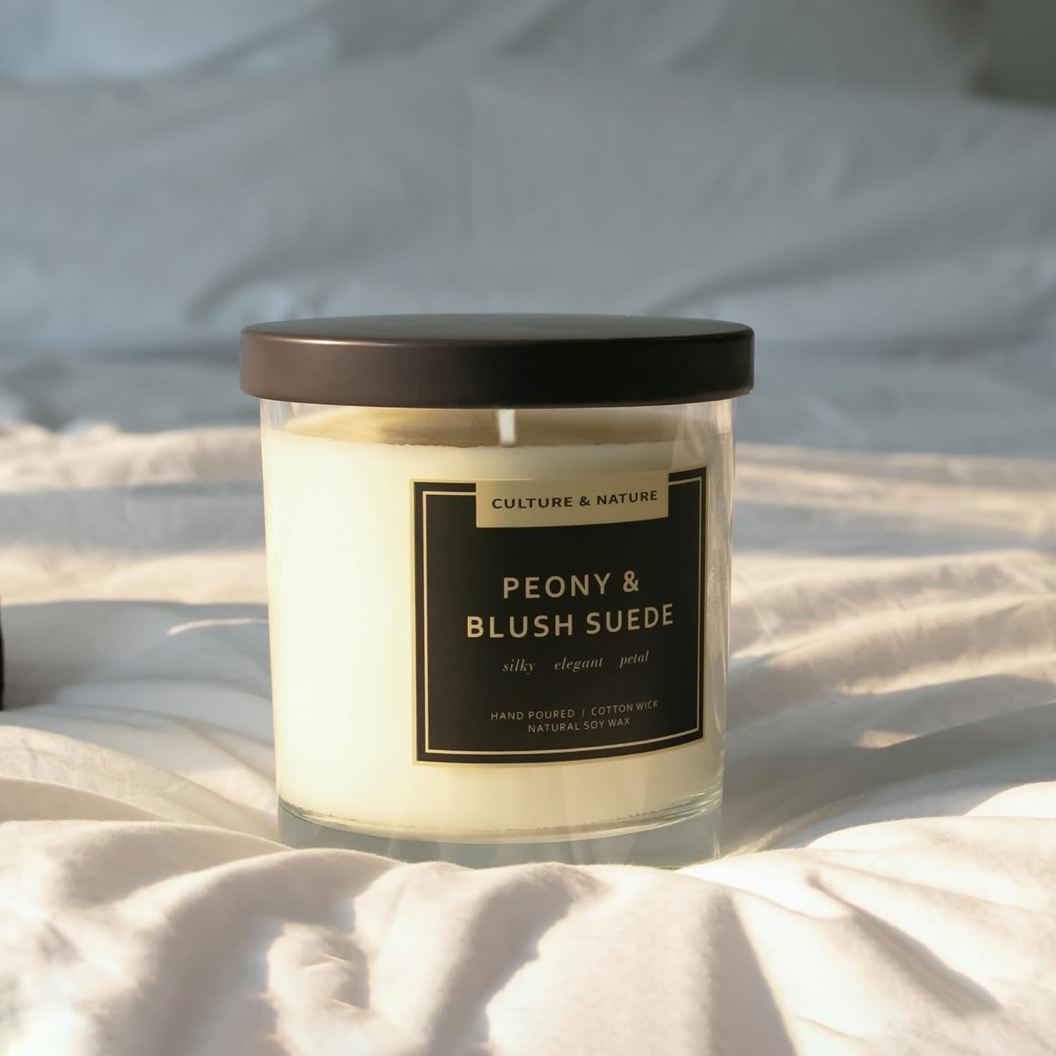 CULTURE & NATURE 7oz soy wax candle, Peony Blush & Suede, gallery photo 6