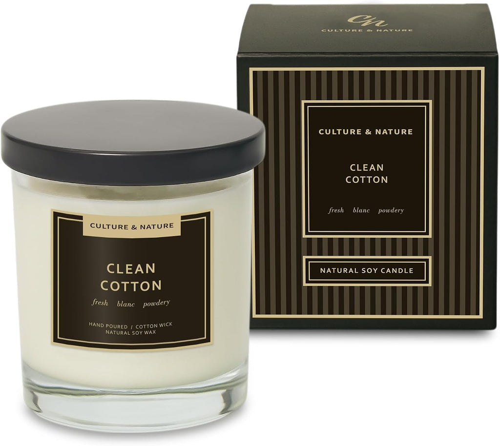 CULTURE & NATURE 7oz soy wax candle, Clean Cotton, gallery photo 2