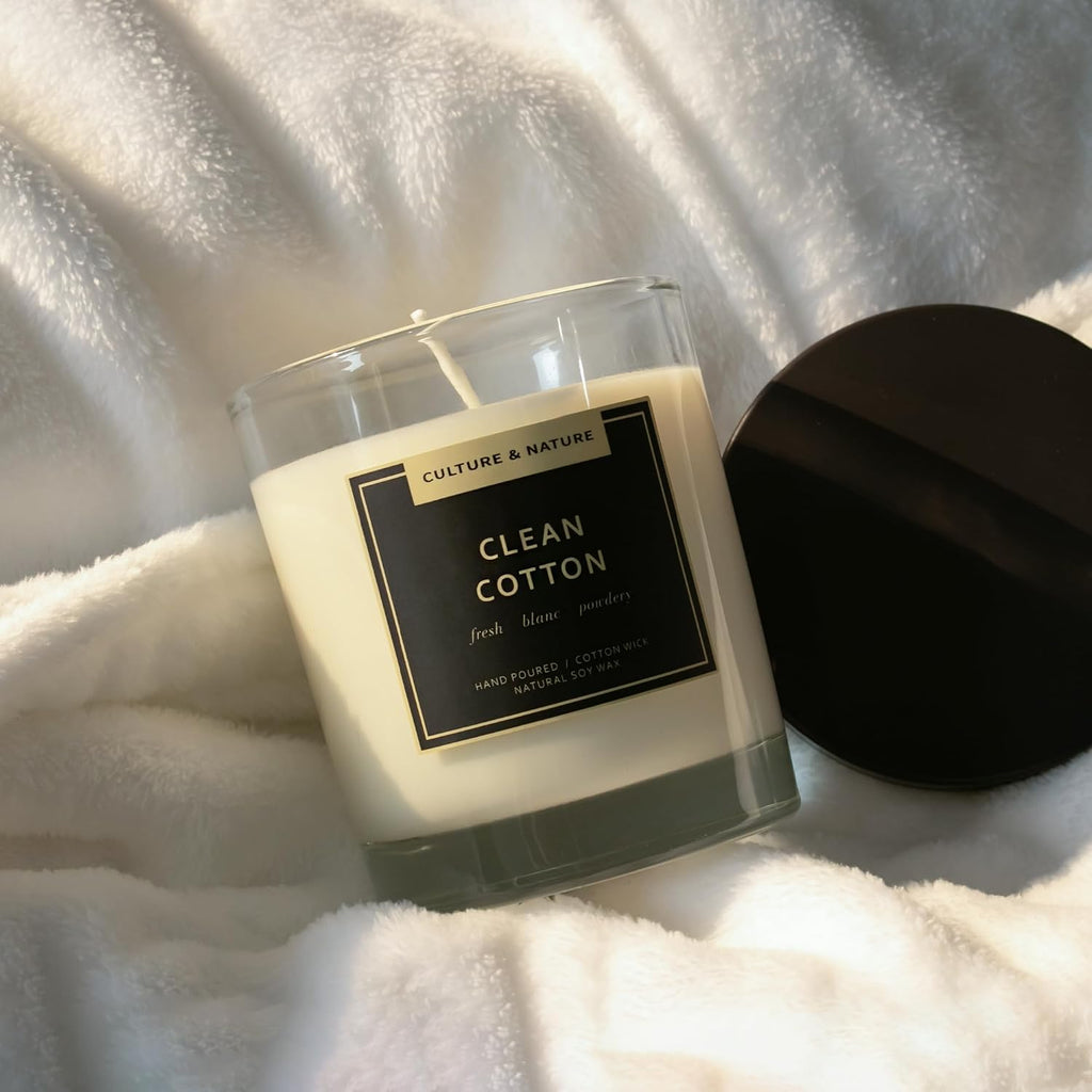 CULTURE & NATURE 7oz soy wax candle, Clean Cotton, gallery photo 6