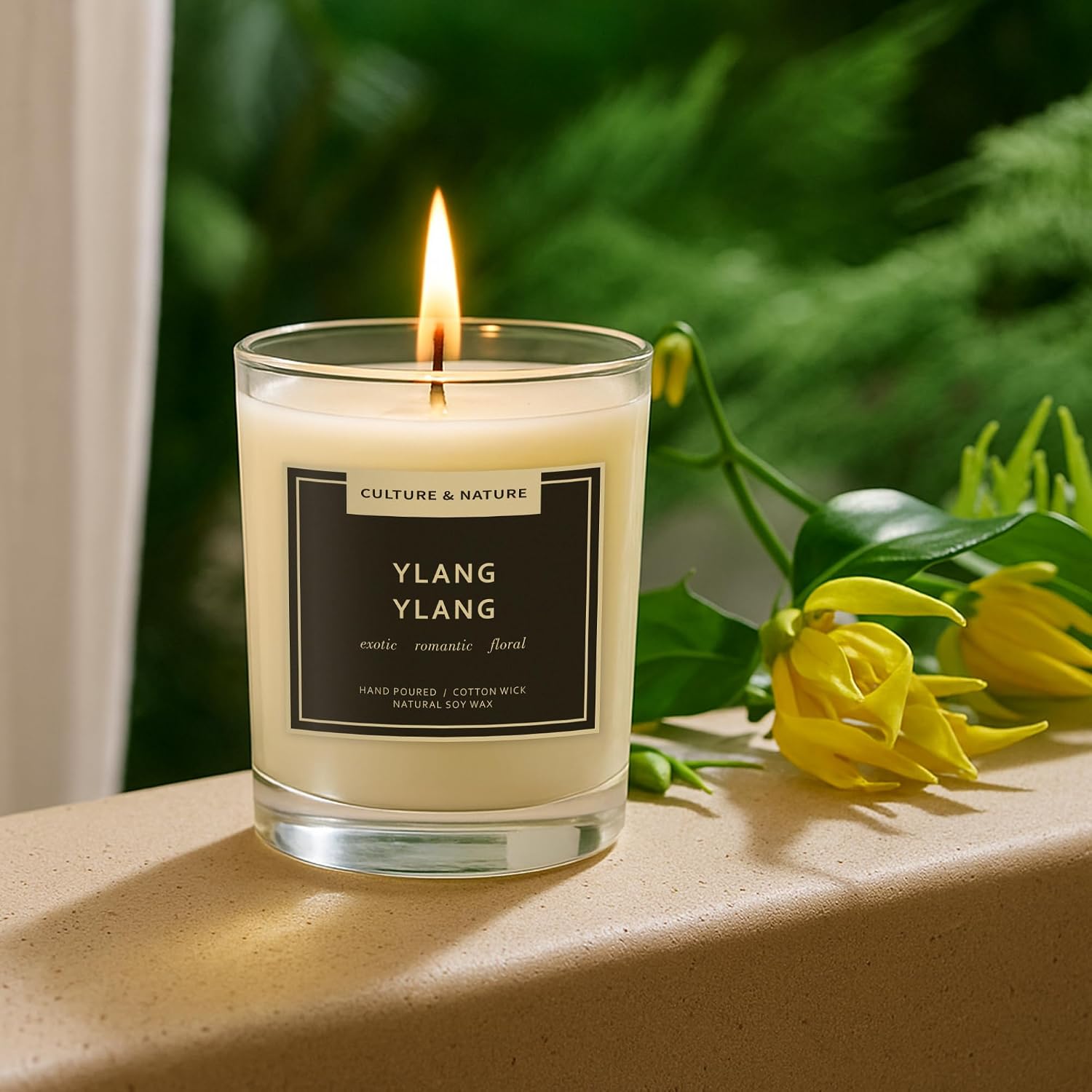 CULTURE & NATURE 7oz soy wax candle, Ylang Ylang, gallery photo 4