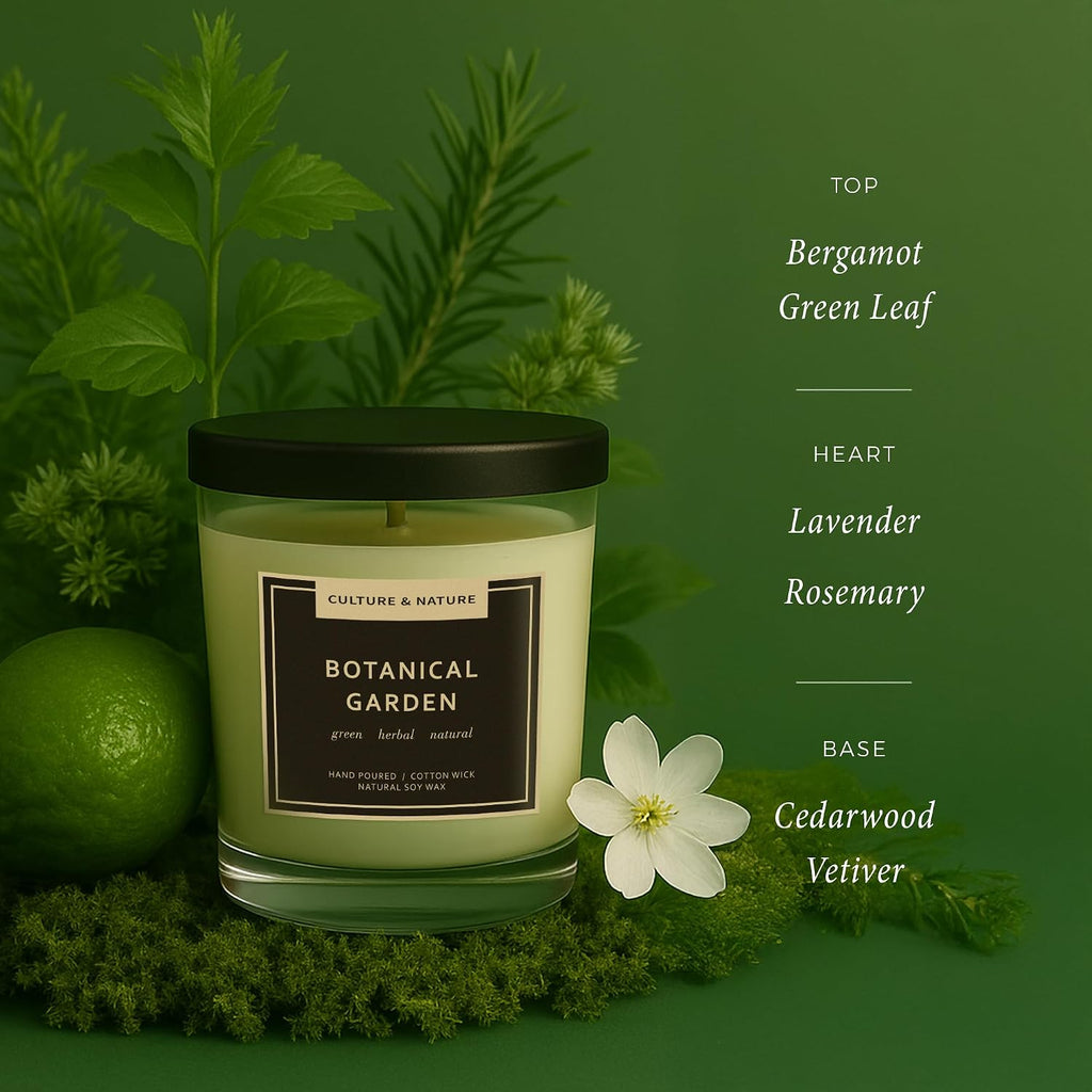 CULTURE & NATURE 7oz soy wax candle, Botanical Garden, gallery photo 3