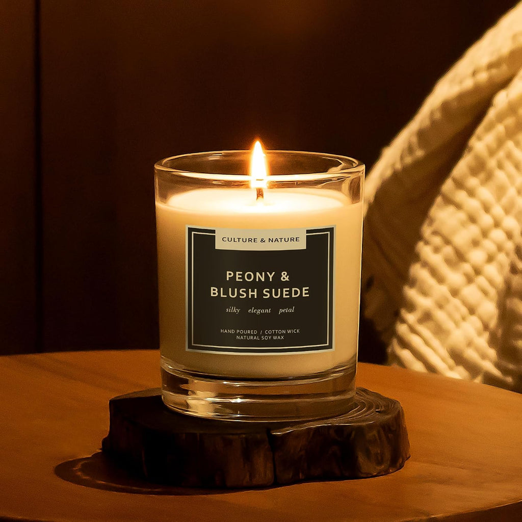 CULTURE & NATURE 7oz soy wax candle, Peony Blush & Suede, gallery photo 5